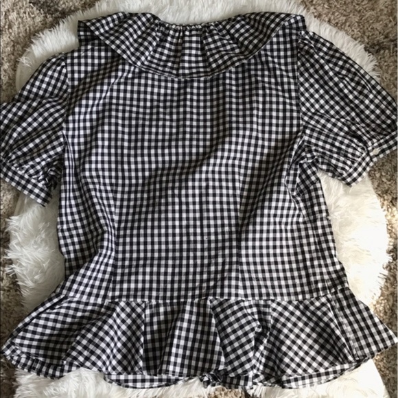 Lauren Ralph Lauren Cotton Gingham Ruffle Blouse - Picture 6 of 6